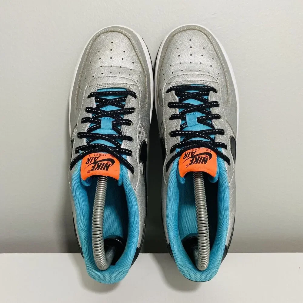 Nike Air Force 1 One Low Boys 6Y Shoes Silver Gray Space To Dream CW6011-001 - Picture 7 of 12